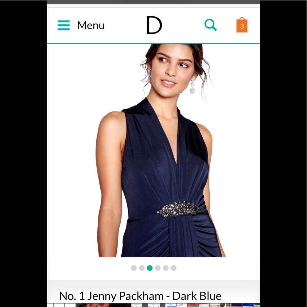 Jenny Packham blue dress. Embellished waist
